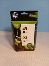 HP Cartridges Ink 45 Black  23 Tri-Color Ink Combo Exp APRIL 2014 Genuine OEM