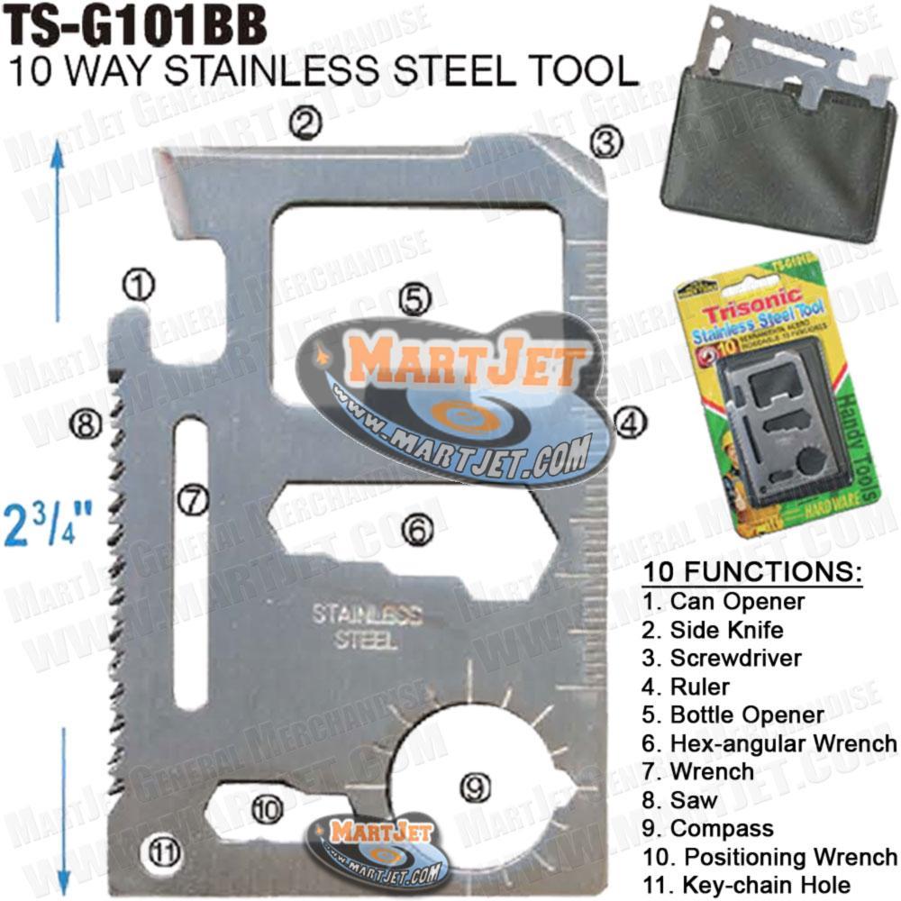 Compact Multi-Tool Wallet Card with Saw, Knife, Compass for Hunting Camping Survival  -image