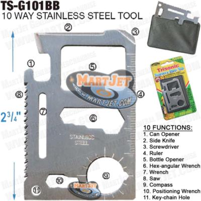 Wallet Multi Tools Hunting Survival Camping Pocket Saw Credit-Card Knife Compass