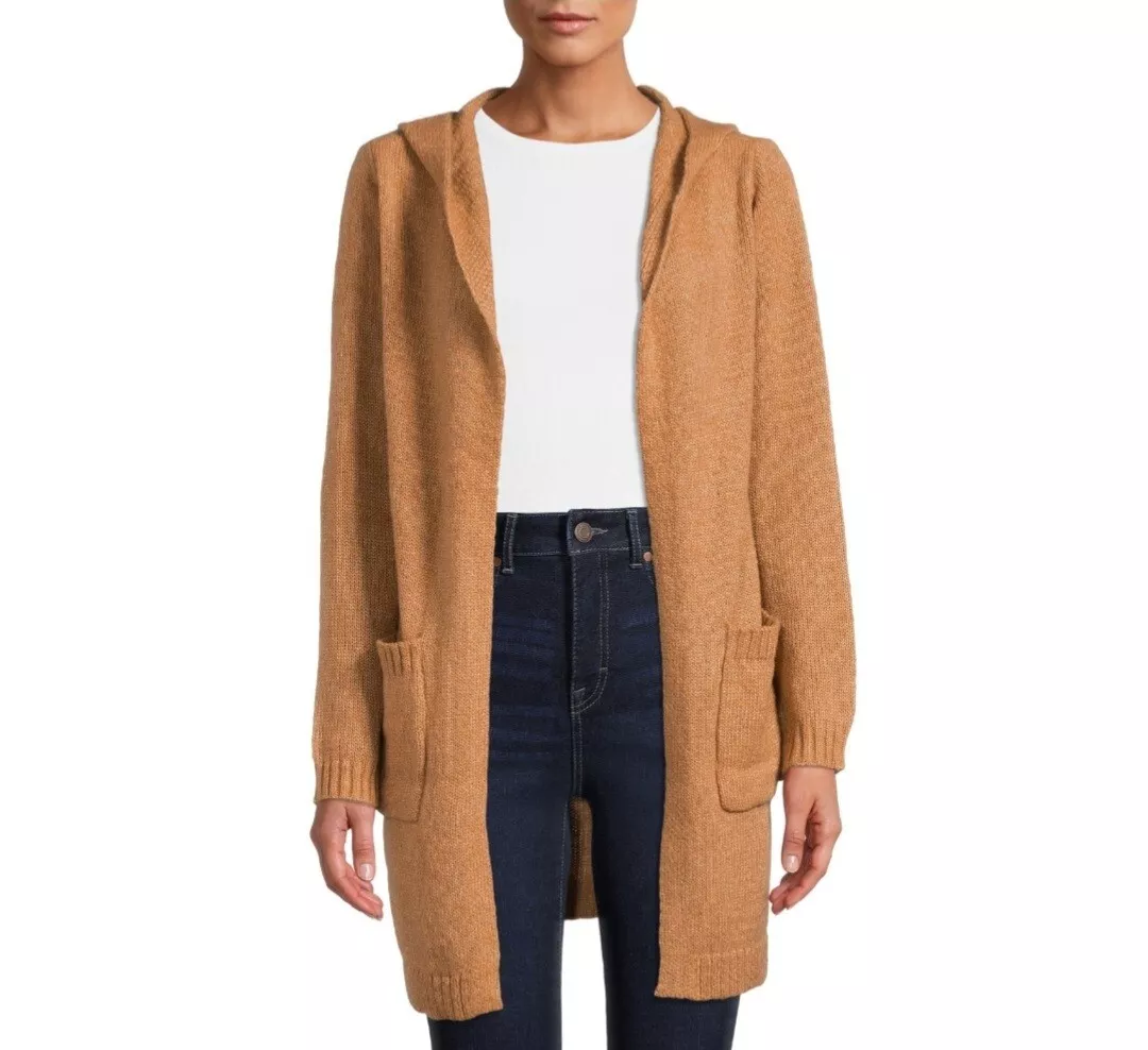 Womens camel top colored cardigan sweater
