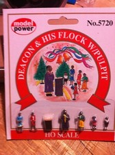 Model Power 5720 HO Scale Deacon & His Flock w/Pulpit Pack of 6 People/Pulpit HH