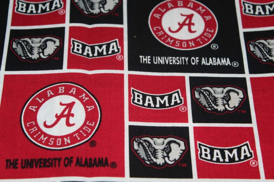 Alabama Cotton Fabric ONE YARD Crimson Tide  36" x 42"  NCAA Material Football  - Image 2 of 2