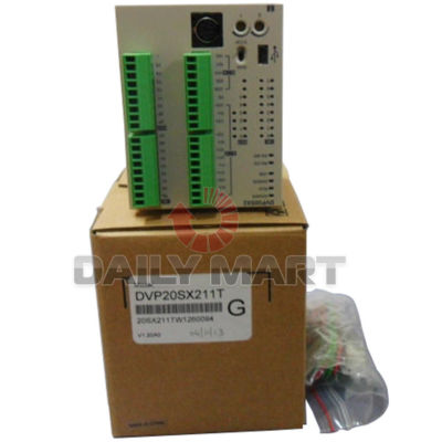 New in Box Delta PLC DVP20SX211T (8DI, 6DO NPN Transistor, 4AI, 2AO)