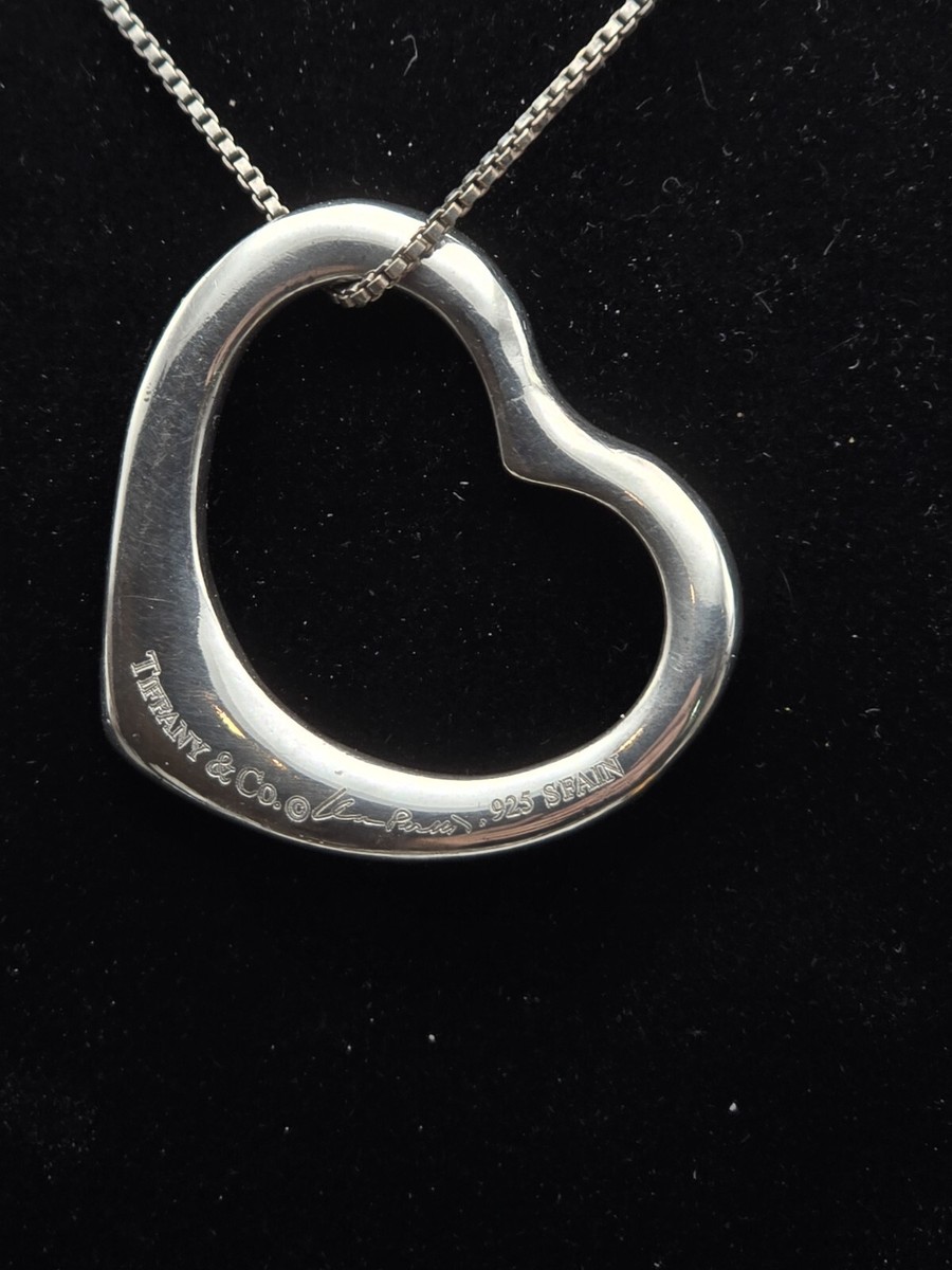 Tiffany & Co. Elsa Peretti Open Heart Pendant Necklace | eBay