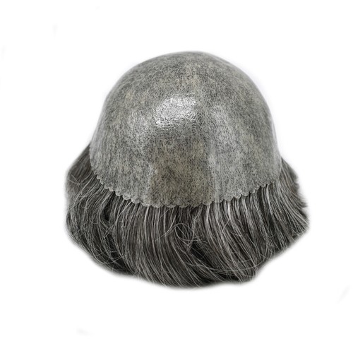 Mens Toupee Human Hair Systems Full Poly Thin Skin Hair Piece Replacement System - Picture 70 of 159