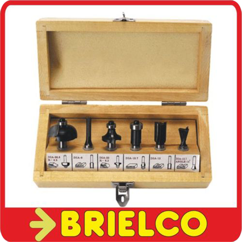 FRESAS JUEGO MADERA 6 UDS VASTAGO 8MM BD3104 | eBay
