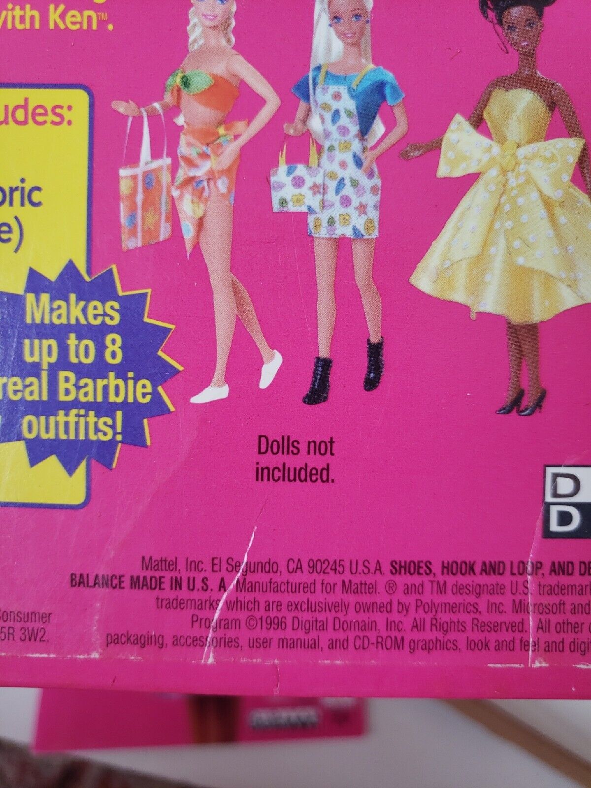 Cover of the Barbie Fashion Designer game CD, Mattel, 1996. Source