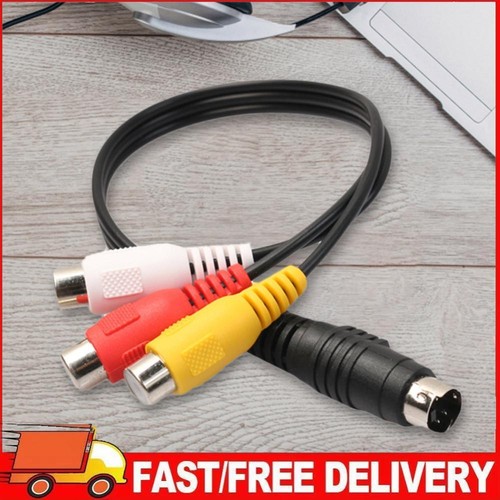 4-poliges S-Video-zu-3-RCA-TV-Adapterkabel, nützlich, 28 cm/11 Zoll, für Compute