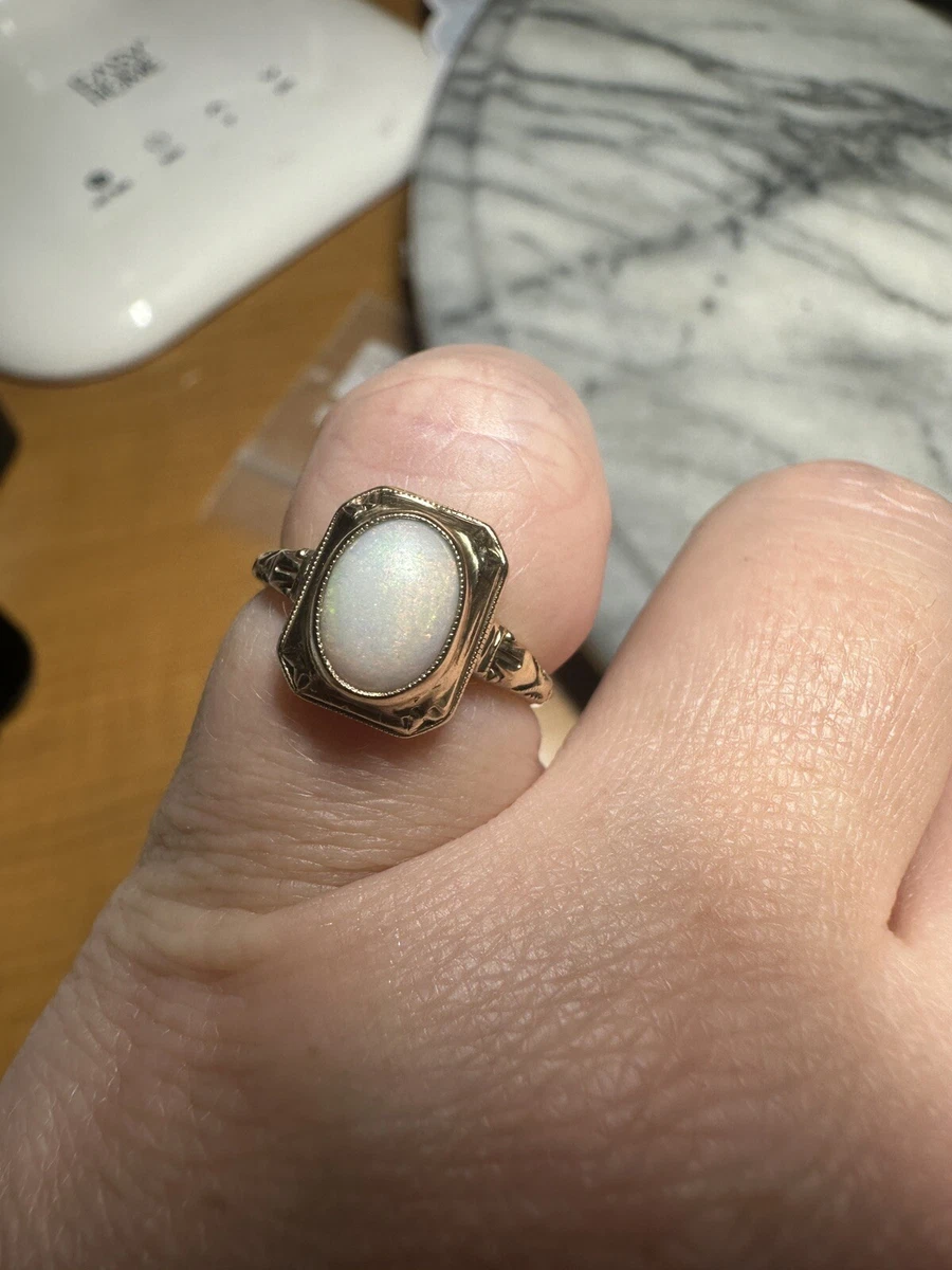 Antique 10k Gold Opal Ring | eBay