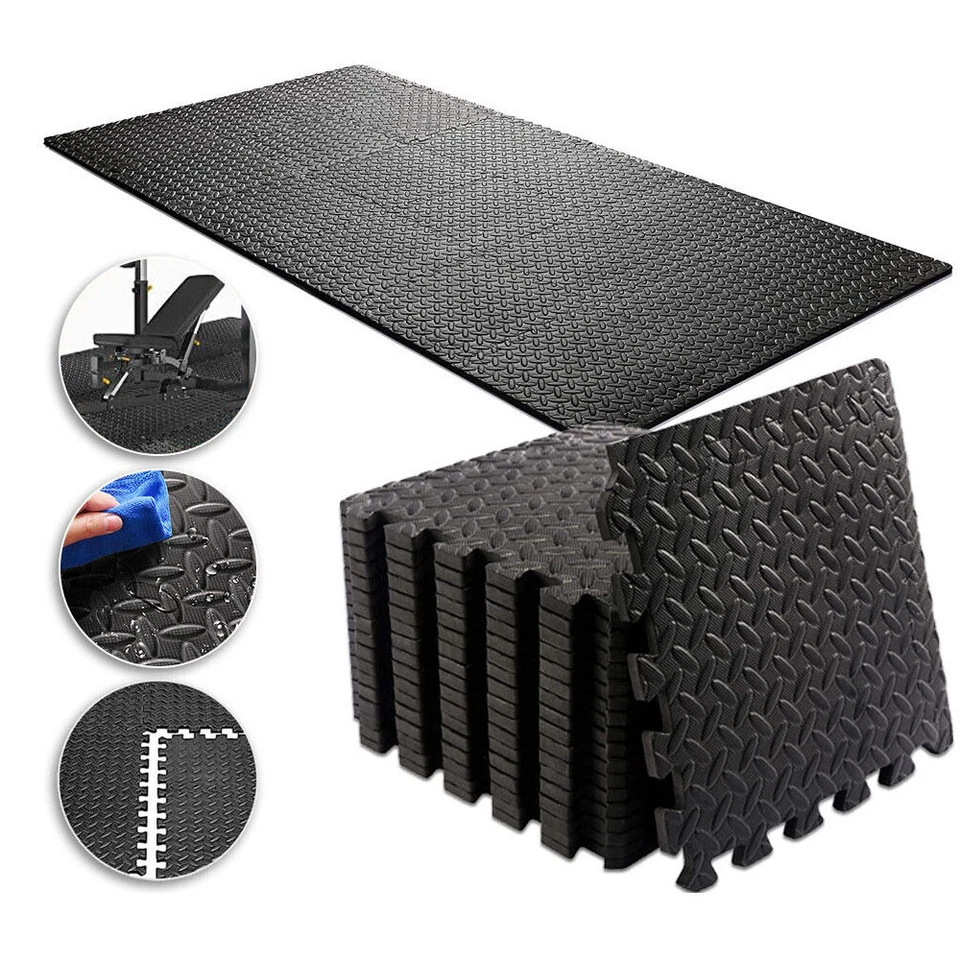 6 - 48X Interlocking Heavy Duty EVA Foam Gym Flooring Mat Floor Mats Tiles 60cm - image 3 of 4