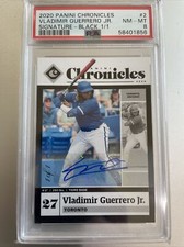 2020 PANINI CHRONICLES VLADIMIR GUERRERO JR AUTO BLACK 1/1 TORONTO PSA 8 NM-MT