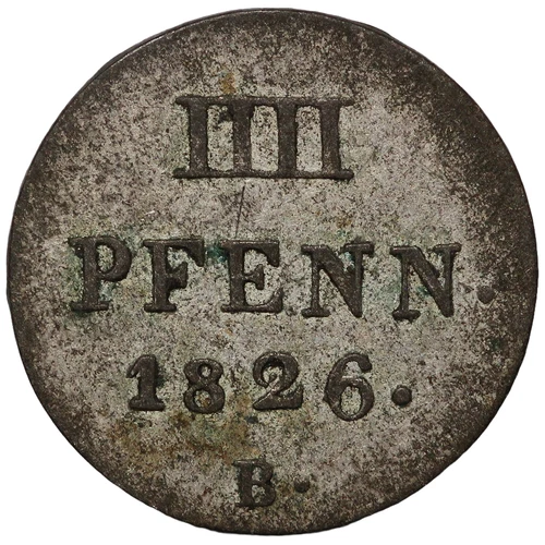 German States - Kingdom of Hannover 1826-B 4 Pfennig Georg IV World Silver Coin - Picture 3 of 3