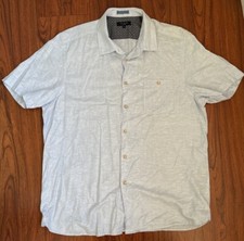 Ted Baker London Men Light Blue Button Up Short Sleeve Shirt Size 6 Large