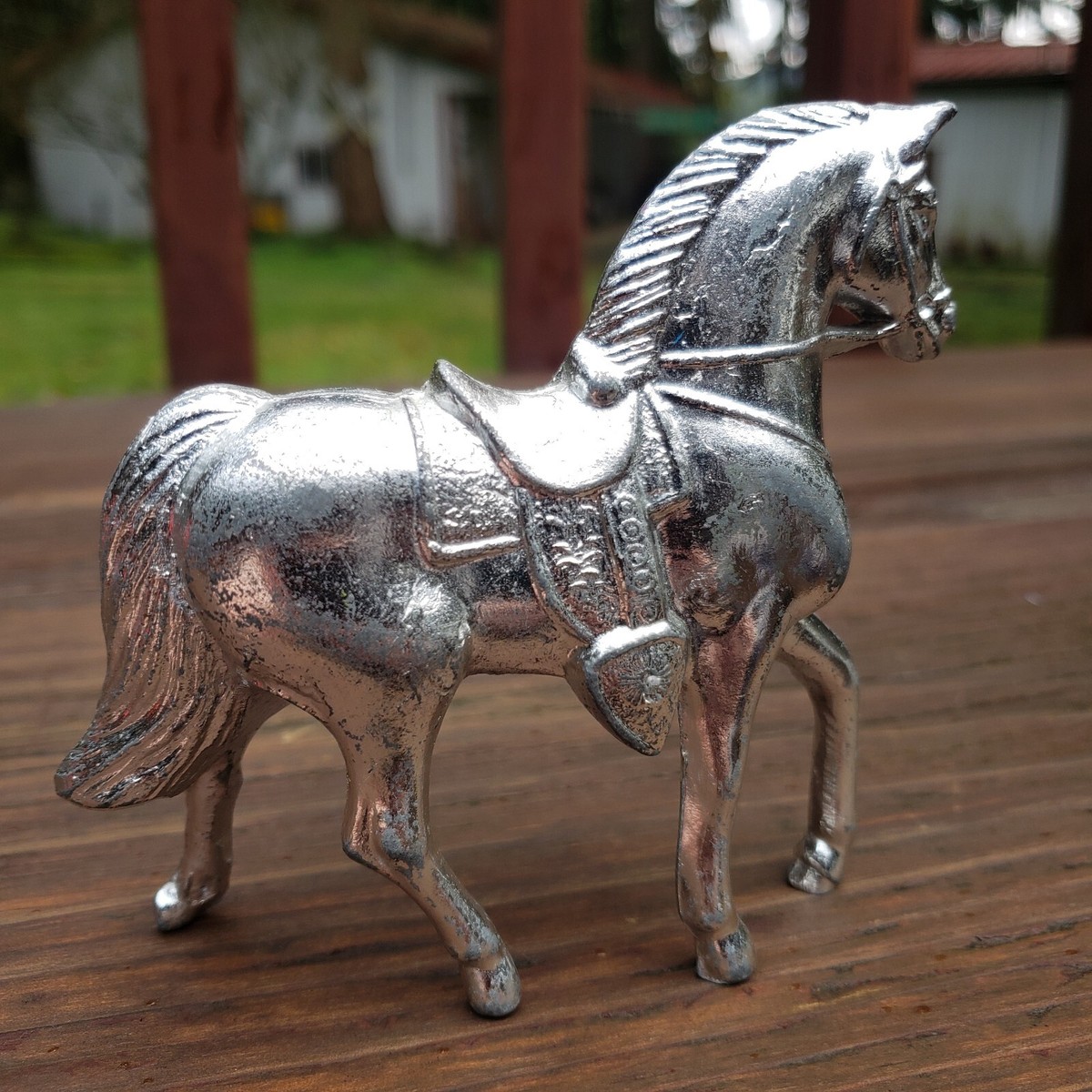 Small Silver Metal Horse WITH DEFECT - Made In USA | eBay
