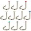10x-Rhinestone-Surgical-Steel-Screw-Nose-Hoop-Ring-Studs-Body-Piercing-Jewelry miniatuur 1