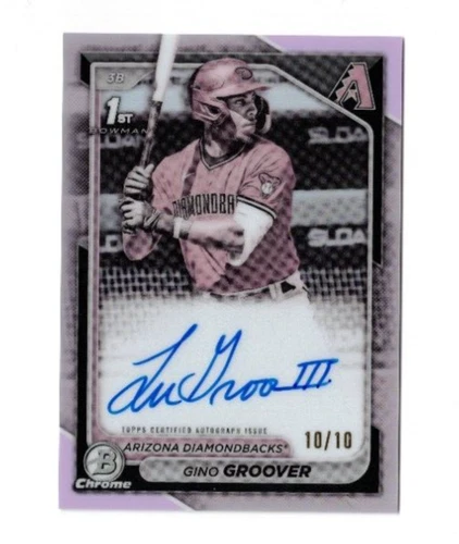 Gino Groover 2024 Bowman Chrome Pearl Refractor Auto #d 10/10 - Picture 1 of 2