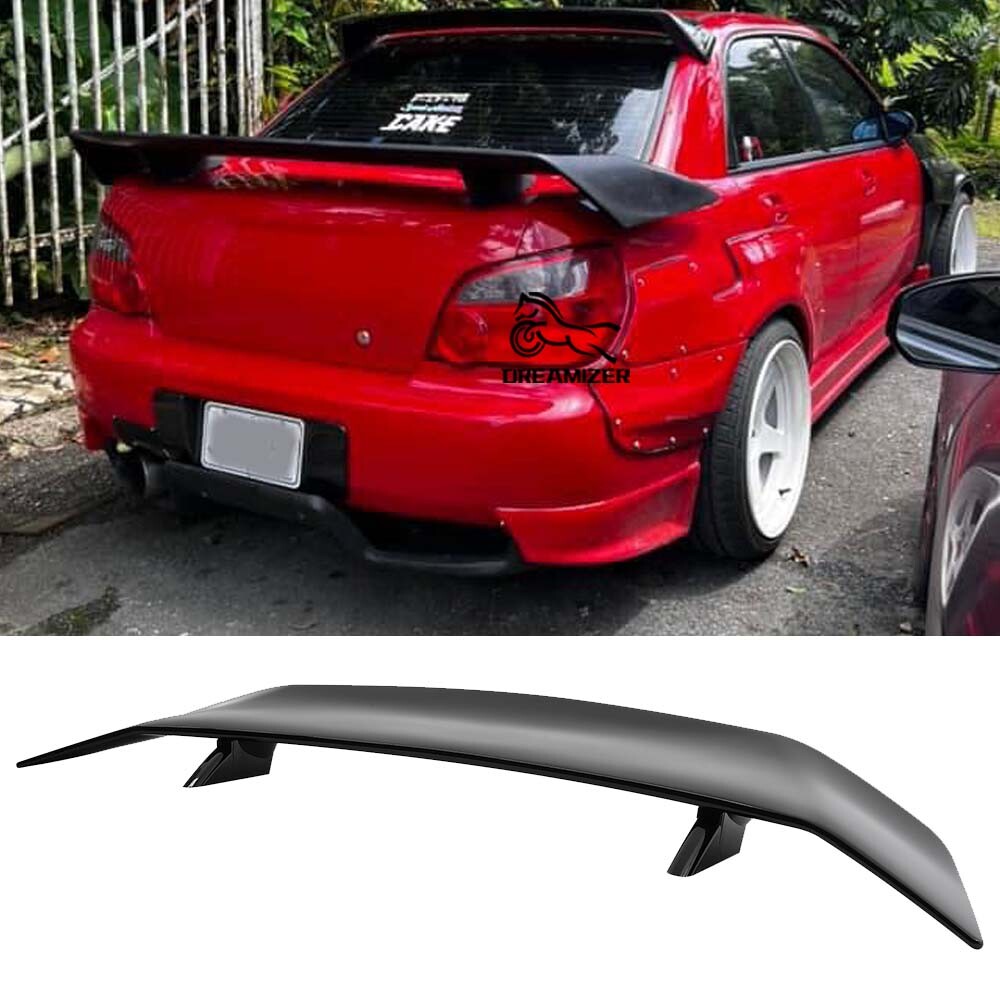 For Impreza WRX STI Sedan GT Racing Gloss Black Rear Trunk Spoiler