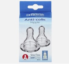 Natural Flow , Anti-Colic Nipple, 0 Months , Slow Flow, 2 Pack