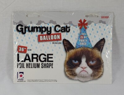 Grumpy Cat Head - Birthday - Large Foil Balloon betallic 36 in / 92 cm ...