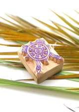 Tibetan Dharmachakra Symbol Mini Wooden Block Print Stamp
