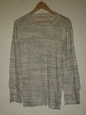 Soft Surroundings Grey Sweatshirt Pullover Raw Seams Medium
