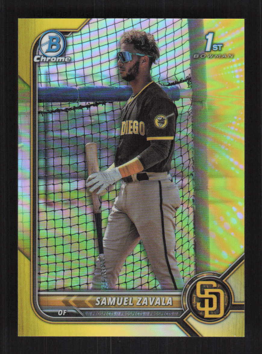 Samuel Zavala 2022 Bowman Chrome Prospects Yellow Refractor #/75 #BCP-203