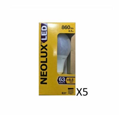 5 Stück NEOLUX LED Classic A 8,5W(63W) 865 860lm 15000 St. Matt EKK = A+