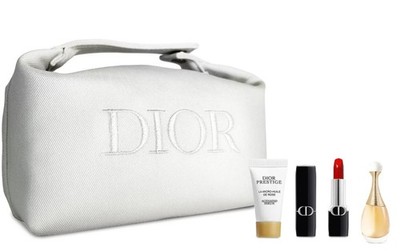 New Christian DIOR Gift Bag Set - Lipstick, Prestige Serum, J'Adore Mini Perfume