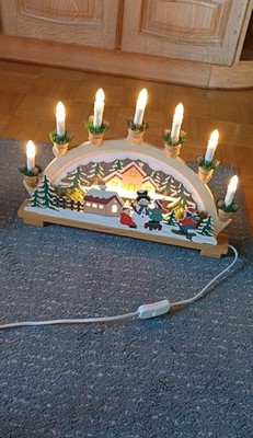 Schwibbogen Lichterbogen Holz Weihnachten Fenster Beleuchtung Holz 