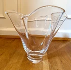 Vintage STEUBEN Glass Handkerchief Vase Signed 9"H 9.25"W