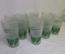 SET OF 2 Famous Old Forester Mint Julep Frosted Glass Kentucky Straight Bourbon