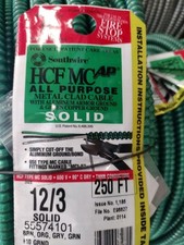 12/3 MC Cable HCF Green Hospital Wire Armored Cable 250ft Electrical