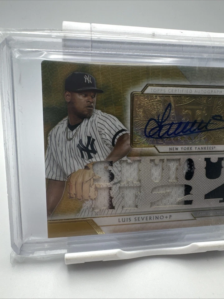 Luis Severino 2019 Topps Triple Threads /9 Autograph Patch Auto Yankees - Image 2 of 4