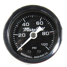 Marshall Fuel Pressure Gauge Mc00100 0-100 Psi 1-12 In. Blkchrome Non-liquid