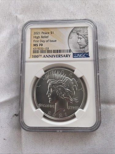2021 Peace Silver Dollar NGC MS70 | First Day of Issue FDOI/FDI | FLAWLESS