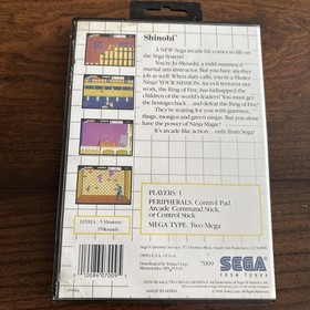 Shinobi (Sega Master System, 1988) Authentic. CIB. Manual Included *READ*