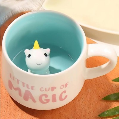 3D Einhorn Tasse Keramik Kaffeetasse Geschenk für Frauen Männer Tee Kaffee