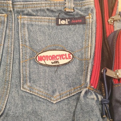 Vintage 90s  L.E.I. Y2K‎ LEI Large Denim Blue Jean embroidered backpack Vintage 90s 1990s L.E.I. Y2K LEI Large Denim Blue Jean  main image 4