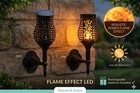 Solar Morocco Wall Lights 2 Pack LED Flame Effect Outdoor Garden Lamp Waterproof