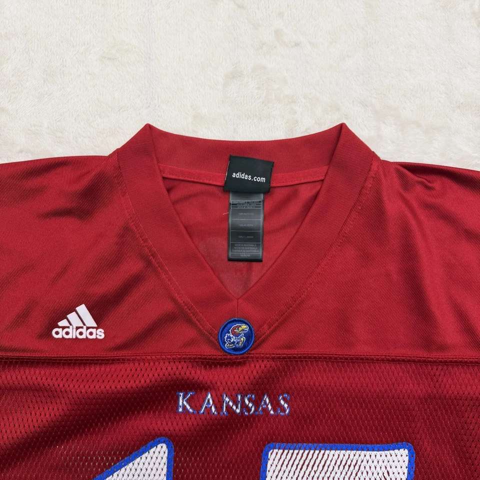 Adidas Kansas Jayhawks Football Jersey Mens Medium Red NCAA Blank #15 Shirt - Image 3 of 4