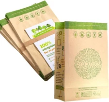 -Kitchen Food Waste Bag-35 Bags-%100 Compostable Paper Bag - Leak Resistant Line