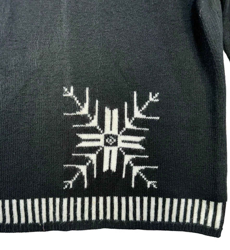 Suéter de vacaciones Nine & Company para mujer cuello alto XL negro copo de nieve Foto 2 de 4