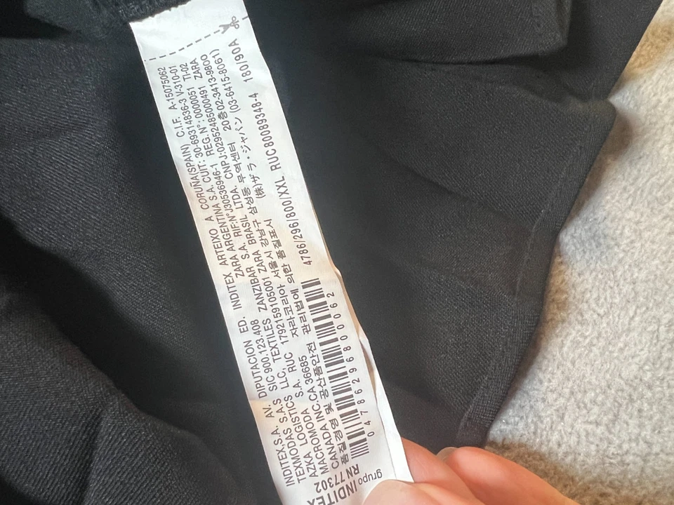 new ZARA womens Midi skirt Pleated BLACK sz XXL long below knee zip Belt NWT - Image 4 of 4