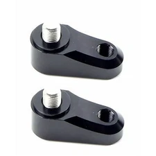 Pair Universal Motorcycle Mirror Extenders Adapters 10mm Holder Black 12-2246Bx2