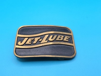 VTG Rare Belt Buckle Jet-Lube Lubricant Solid Bronze Dyna Buckle USA