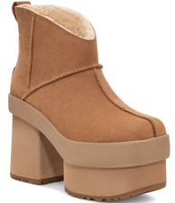 UGG New Heights Platform Mini Chestnut Boots Womens 11 NEW 1157910