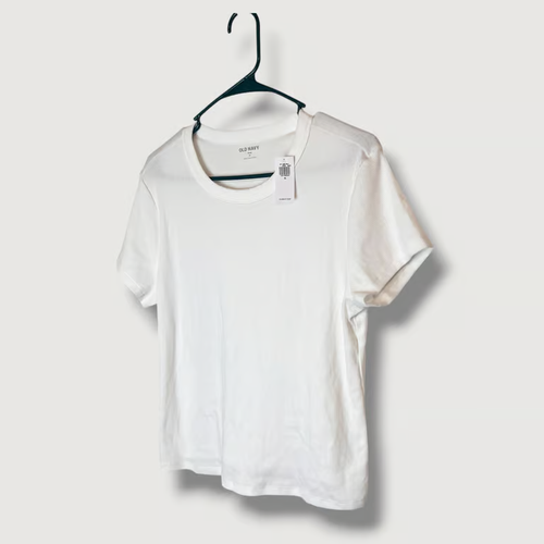 Old Navy kuscheliges weißes T-Shirt Gr. XL neu - Bild 1 von 4
