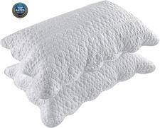 King Size Pillow Shams Set of 2, Ultra Soft Breathable 20 X 36 Inches Quilted Pi