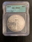 2011 American Silver Eagle 1 oz .999 Silver ICG MS65 $1 Bullion Coin