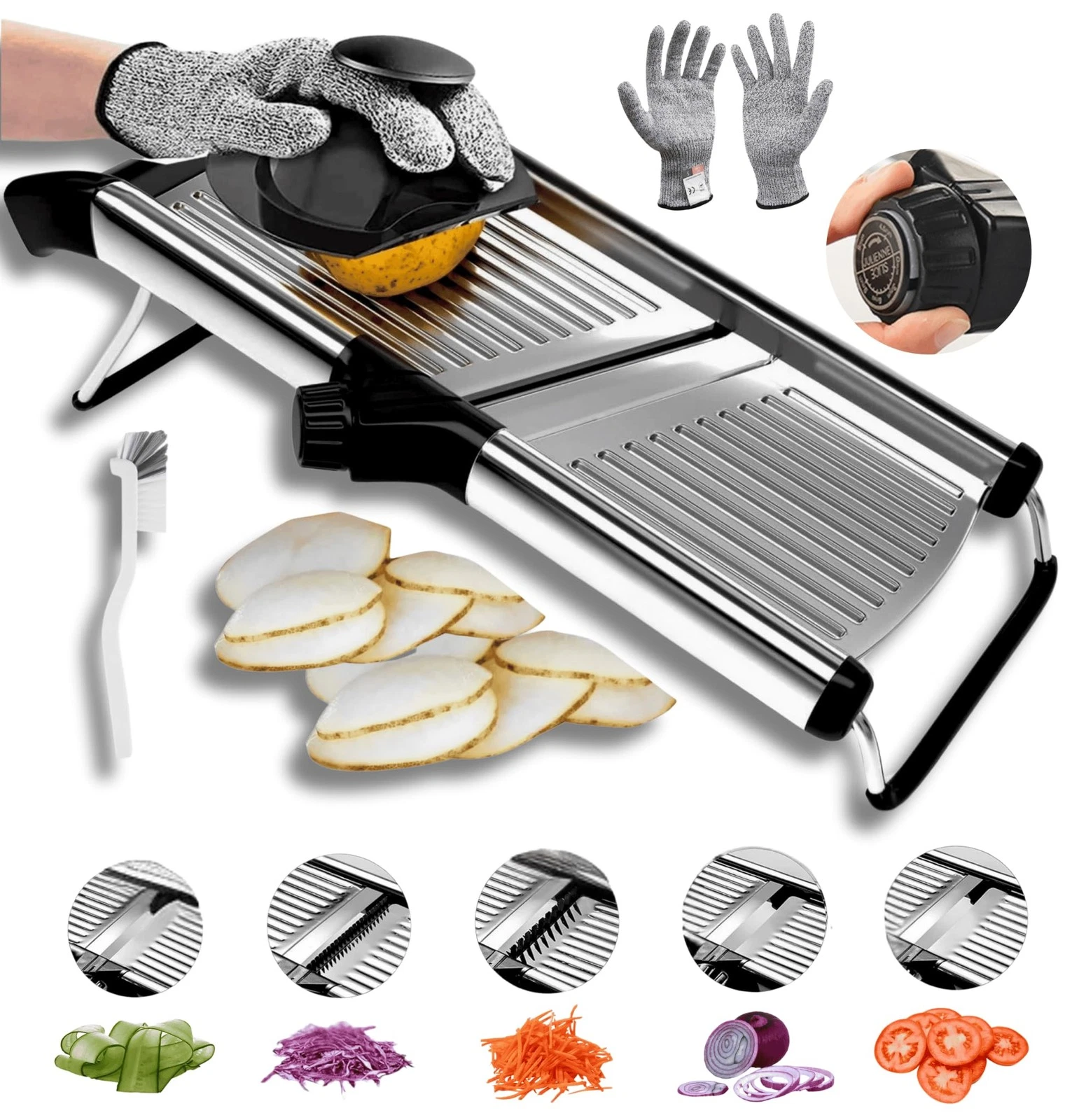 Adjustable Mandoline Slicer for Kitchen– French Fry Cutter, Potato Slicer Veg...
Opens in a new wind